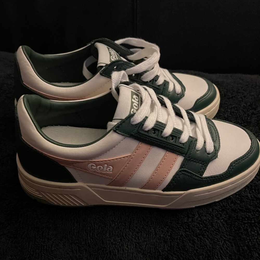 Gola Challenge CLB535 Women's White, Evergreen & Pearl Pink Sneakers Size 5 NEW
